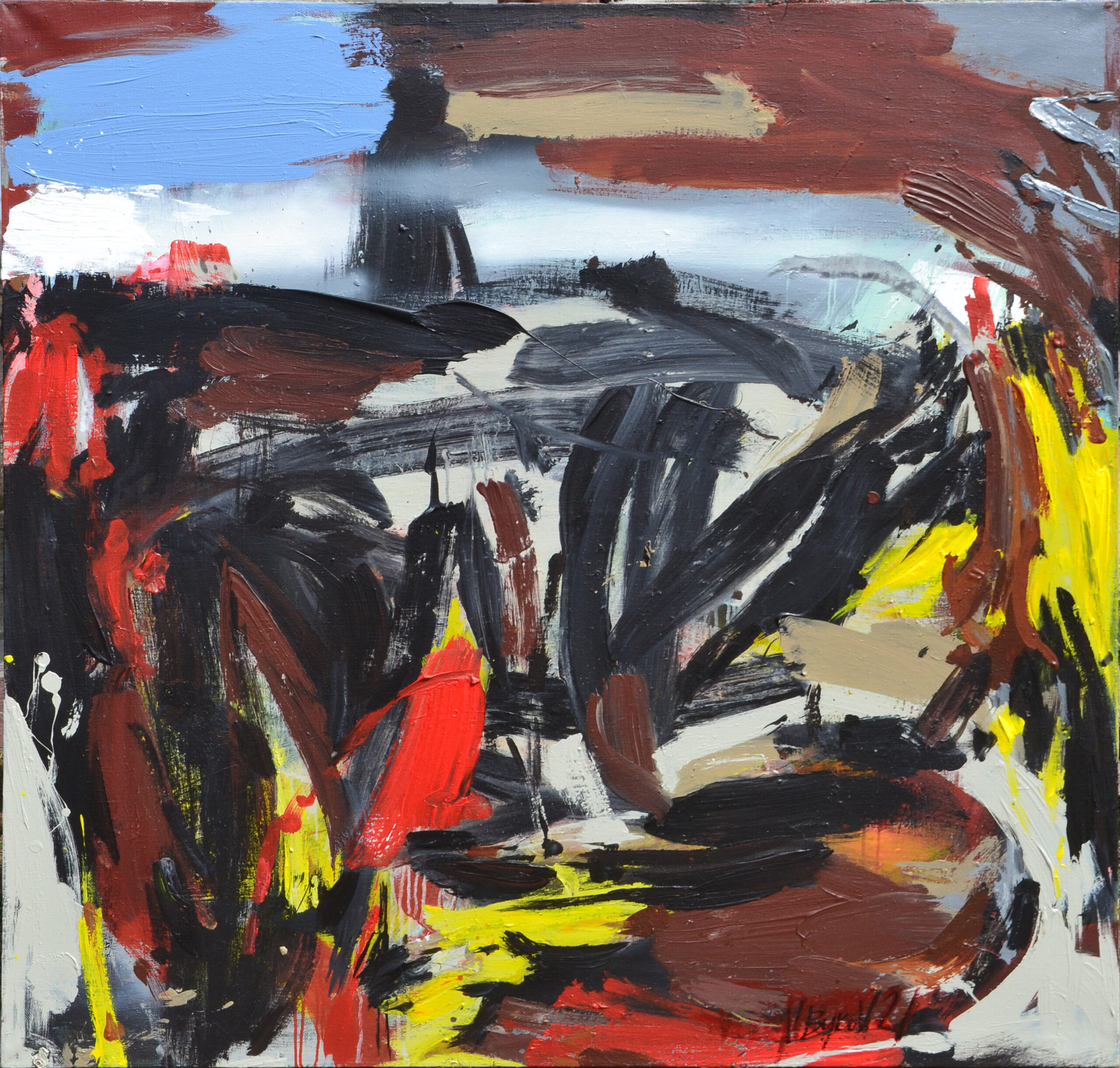 Благовіщення - "білий світ як копієчка". полотно, акрил 150х150 см.